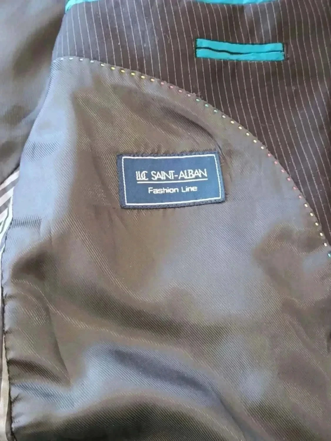 Traje preto listrado branco jaqueta 52 calça 44 – photo 12